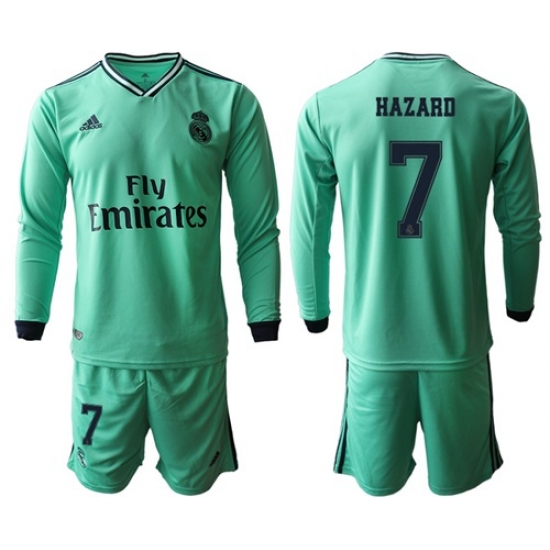 Real Madrid #7 Hazard Third Long Sleeves Soccer Club Jersey