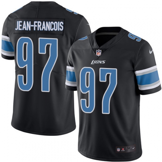 Youth Nike Detroit Lions #97 Ricky Jean Francois Limited Black Rush Vapor Untouchable NFL Jersey - Ujersey