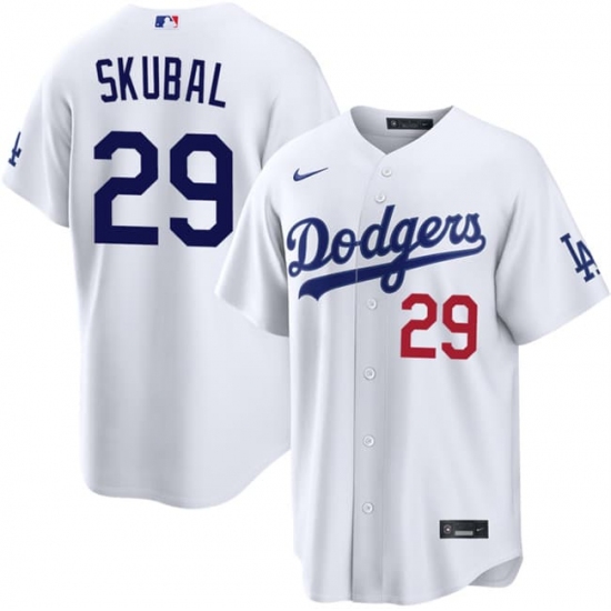 Mens Los Angeles Dodgers #29 Tarik Skubal White 2026 Home Limited Stitched Baseball Jersey - Ujersey