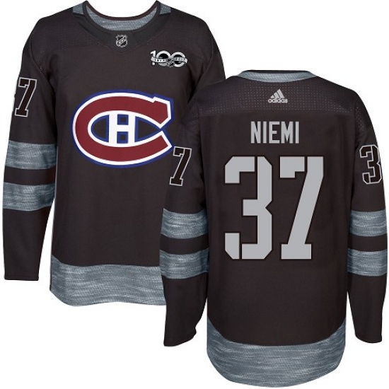 Men's Adidas Montreal Canadiens #37 Antti Niemi Premier Black 1917-2017 100th Anniversary NHL Jersey - Ujersey