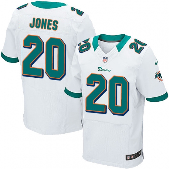 Men's Nike Miami Dolphins #20 Reshad Jones Elite White NFL Jersey - Ujersey
