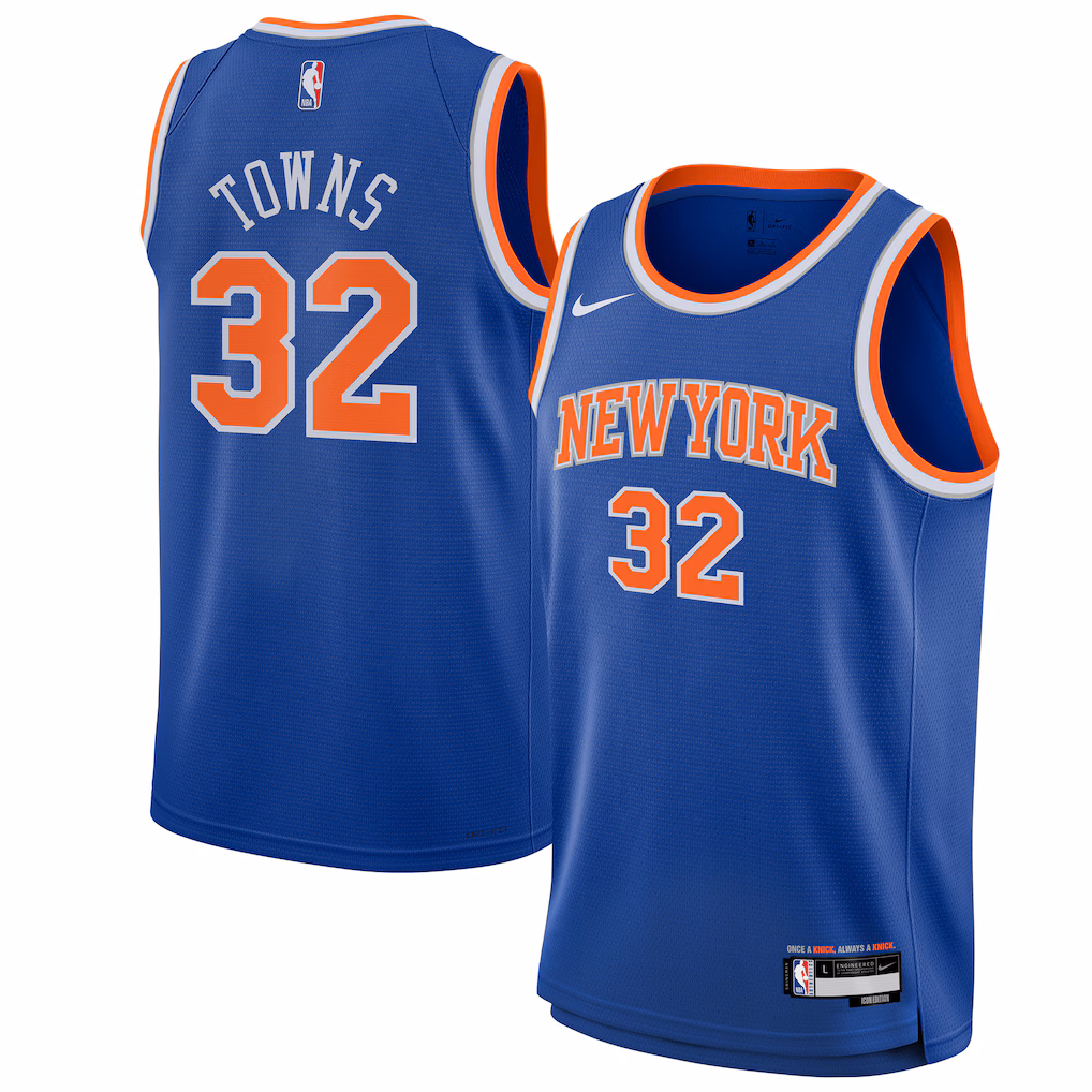 Youth New York Knicks Karl-Anthony Towns Nike Blue Swingman Jersey - Icon Edition - U-jersey