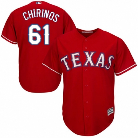 Men's Majestic Texas Rangers #61 Robinson Chirinos Replica Red Alternate Cool Base MLB Jersey - Ujersey