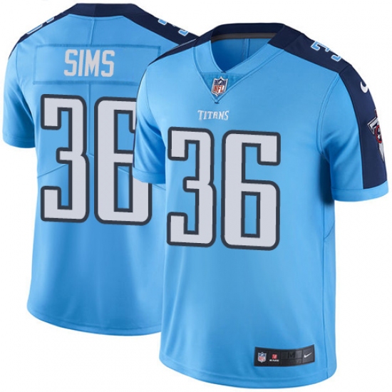 Youth Nike Tennessee Titans #36 LeShaun Sims Light Blue Team Color Vapor Untouchable Limited Player NFL Jersey - Ujersey