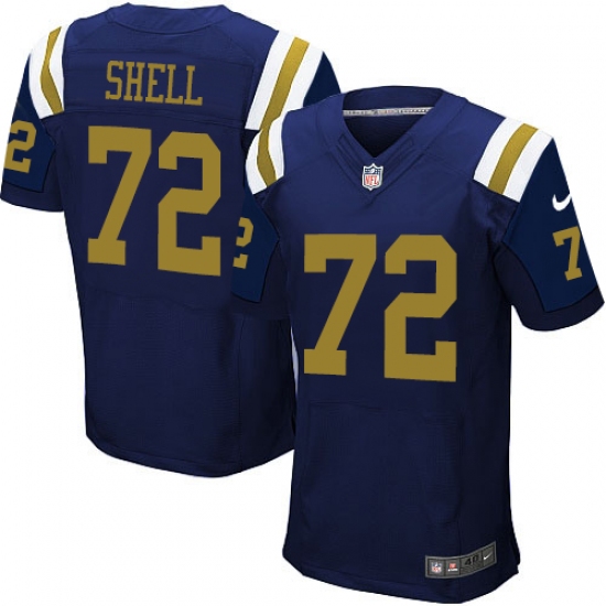 Men's Nike New York Jets #72 Brandon Shell Elite Navy Blue Alternate NFL Jersey - Ujersey
