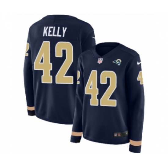 Women's Nike Los Angeles Rams #42 John Kelly Limited Navy Blue Therma Long Sleeve NFL Jersey - Ujersey