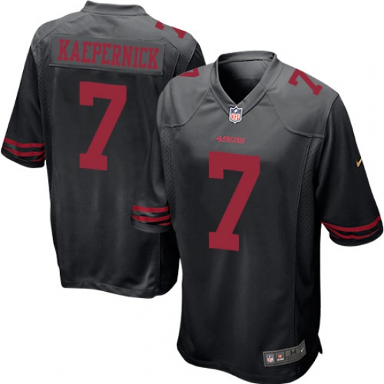 Men's Nike San Francisco 49ers #7 Colin Kaepernick Game Black NFL Jersey - Ujersey