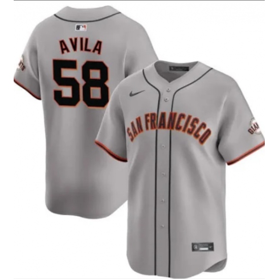 Men's San Francisco Giants #58 Nick Avila Gray Away Limited Stitched Baseball Jersey - Ujersey