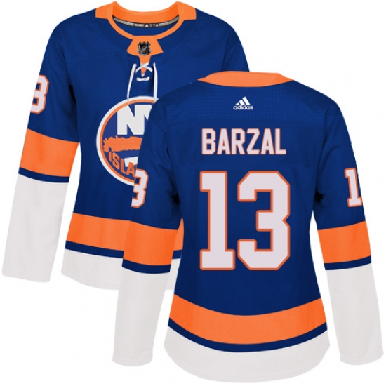Women's Adidas New York Islanders #13 Mathew Barzal Authentic Royal Blue Home NHL Jersey - Ujersey