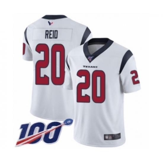 Men's Houston Texans #20 Justin Reid White Vapor Untouchable Limited Player 100th Season Football Jersey - Ujersey