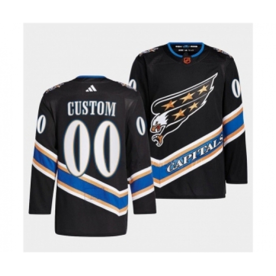 Men's Washington Capitals Custom Black 2022-23 Reverse Retro Stitched Jersey - Ujersey