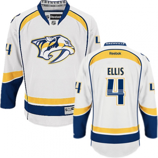 Youth Reebok Nashville Predators #4 Ryan Ellis Authentic White Away NHL Jersey - Ujersey