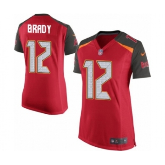 Women's Tampa Bay Buccaneers #12 Tom Brady Game Red Team Color Football Jersey - Ujersey