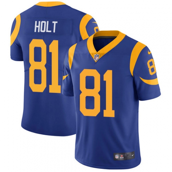 Men's Nike Los Angeles Rams #81 Torry Holt Royal Blue Alternate Vapor Untouchable Limited Player NFL Jersey - Ujersey