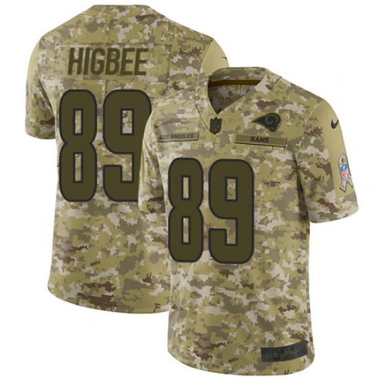 Youth Nike Los Angeles Rams #89 Tyler Higbee Limited Camo 2018 Salute to Service NFL Jersey - Ujersey