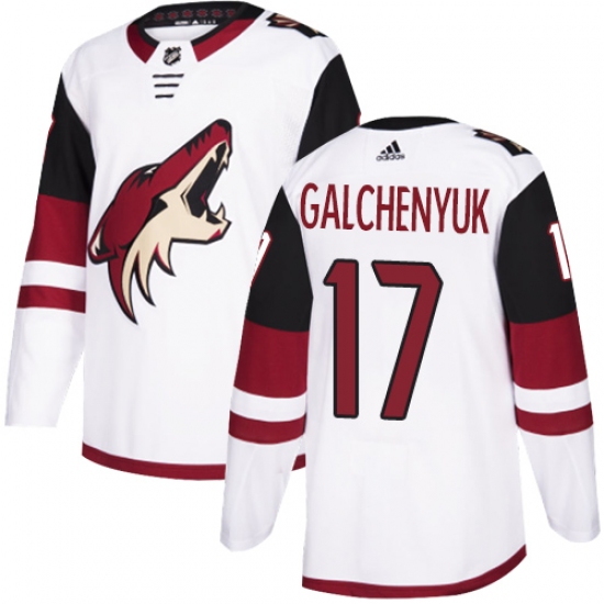 Men's Adidas Arizona Coyotes #17 Alex Galchenyuk White Road Authentic Stitched NHL Jersey - Ujersey