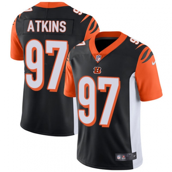 Youth Nike Cincinnati Bengals #97 Geno Atkins Vapor Untouchable Limited Black Team Color NFL Jersey - Ujersey