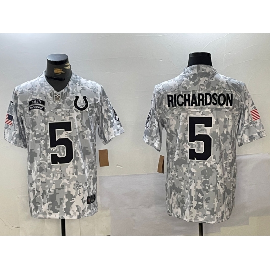 Men's Indianapolis Colts #5 Anthony Richardson Arctic Camo 2024 FUSE Salute to Service Limited Stitched Jersey - Ujersey