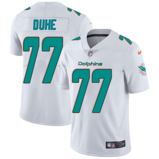 Men's Nike Miami Dolphins #77 Adam Joseph Duhe White Vapor Untouchable Limited Player NFL Jersey - Ujersey