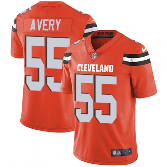 Youth Nike Cleveland Browns #55 Genard Avery Orange Alternate Vapor Untouchable Limited Player NFL Jersey - Ujersey