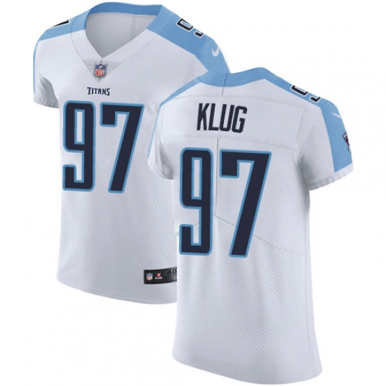 Men's Nike Tennessee Titans #97 Karl Klug White Vapor Untouchable Elite Player NFL Jersey - Ujersey