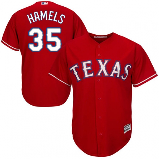 Men's Majestic Texas Rangers #35 Cole Hamels Replica Red Alternate Cool Base MLB Jersey - Ujersey