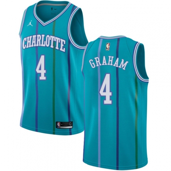 Women's Nike Jordan Charlotte Hornets #4 Devonte Graham Swingman Aqua Hardwood Classics NBA Jersey - Ujersey