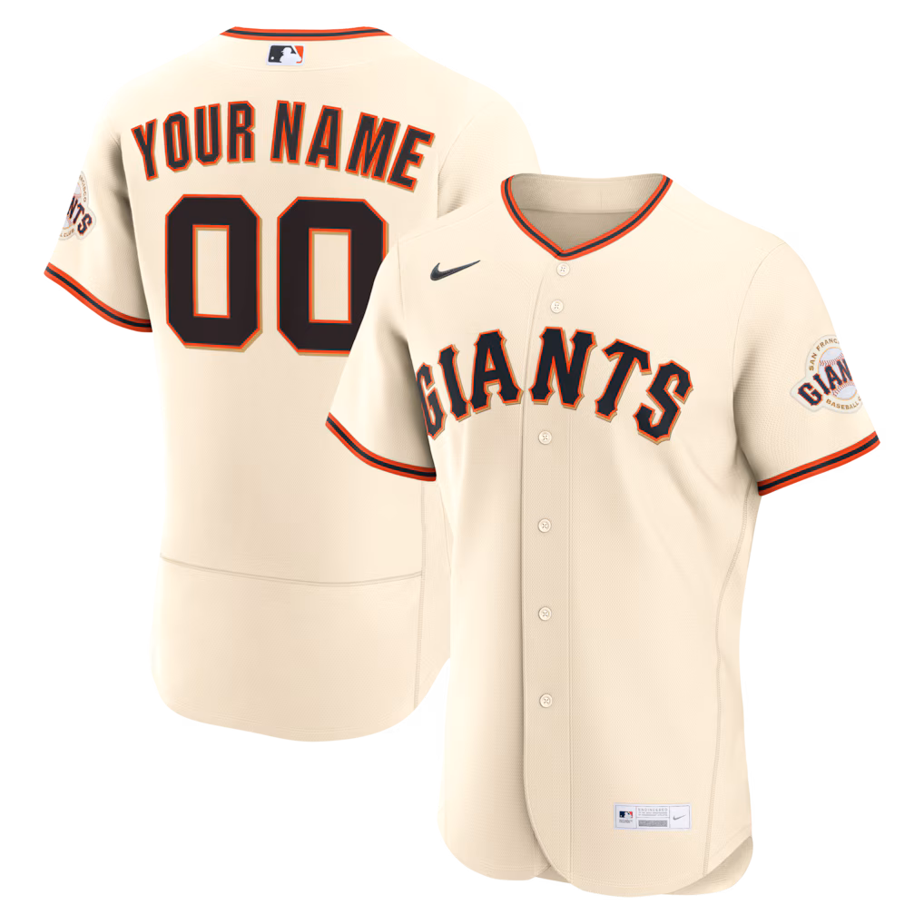 Men's San Francisco Giants Nike Cream Home Authentic Custom Jersey
