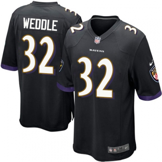 Men's Nike Baltimore Ravens #32 Eric Weddle Game Black Alternate NFL Jersey - Ujersey