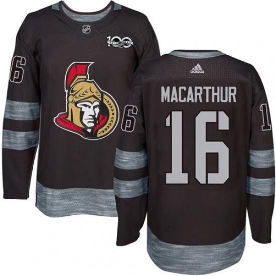 Men's Adidas Ottawa Senators #16 Clarke MacArthur Authentic Black 1917-2017 100th Anniversary NHL Jersey - Ujersey