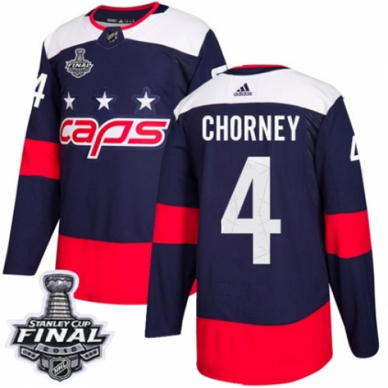 Men's Adidas Washington Capitals #4 Taylor Chorney Authentic Navy Blue 2018 Stadium Series 2018 Stanley Cup Final NHL Jersey - Ujersey