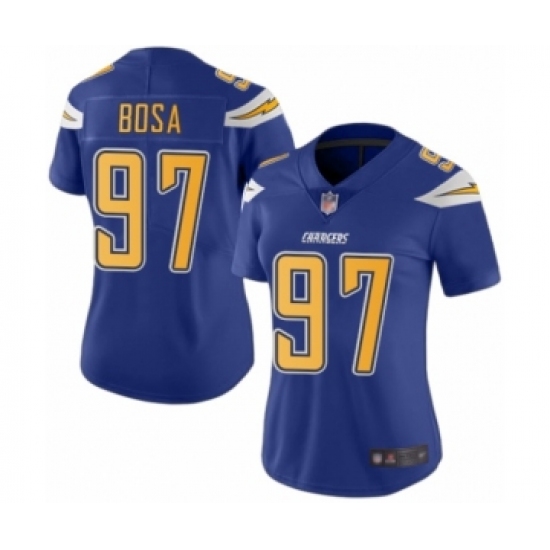 Women's Los Angeles Chargers #97 Joey Bosa Limited Electric Blue Rush Vapor Untouchable Football Jersey - Ujersey