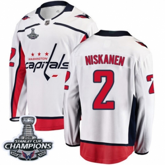 Men's Washington Capitals #2 Matt Niskanen Fanatics Branded White Away Breakaway 2018 Stanley Cup Final Champions NHL Jersey - Ujersey