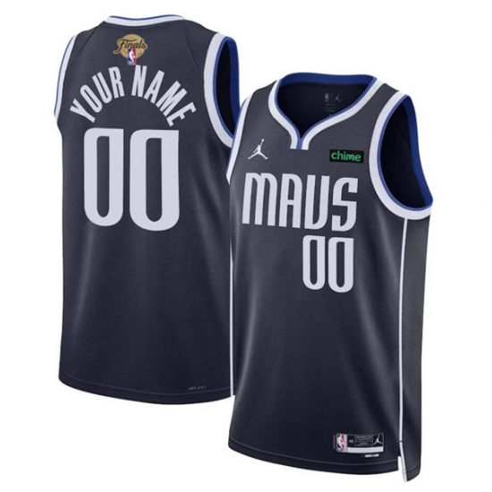 Men's Dallas Mavericks Active Player Custom Navy 2024 Finals Statement Edition Stitched Basketball Jersey - Ujersey