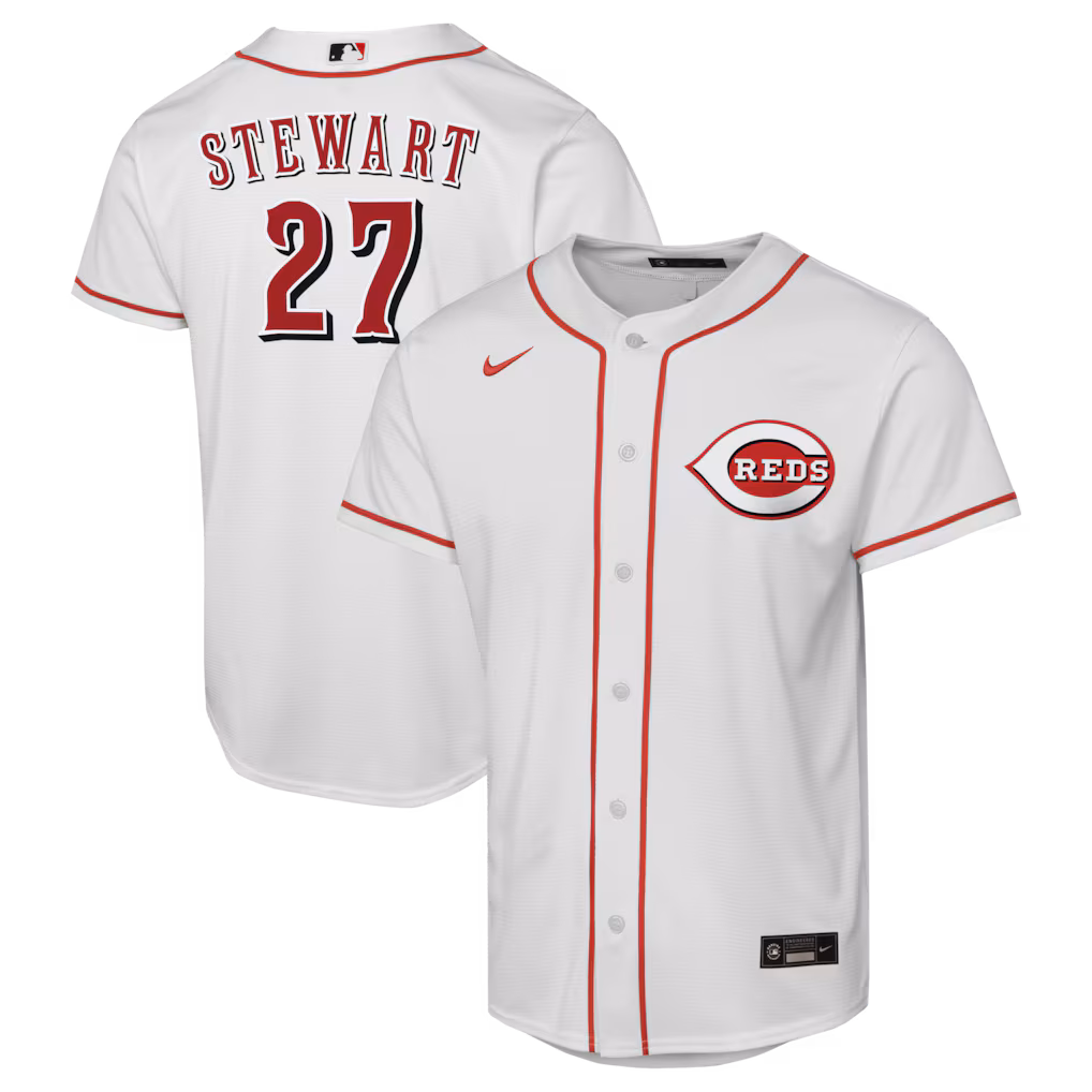 Youth Cincinnati Reds Sal Stewart Nike White Home Replica Player Jersey - Ujersey