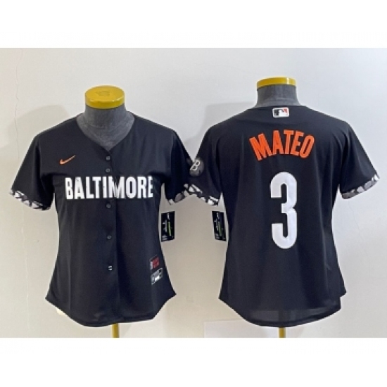 Youth Baltimore Orioles #3 Jorge Mateo Black 2023 City Connect Cool Base Stitched Jersey 1 - Ujersey