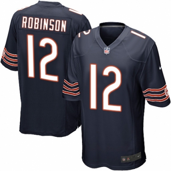 Men's Nike Chicago Bears #12 Allen Robinson Game Navy Blue Team Color NFL Jersey