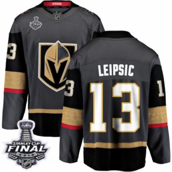 Men's Vegas Golden Knights #13 Brendan Leipsic Authentic Black Home Fanatics Branded Breakaway 2018 Stanley Cup Final NHL Jersey - Ujersey