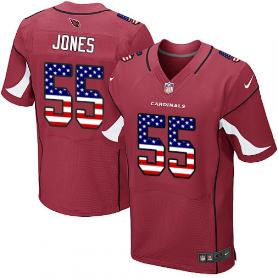 Men's Nike Arizona Cardinals #55 Chandler Jones Elite Red Home USA Flag Fashion NFL Jersey - ujerseystore
