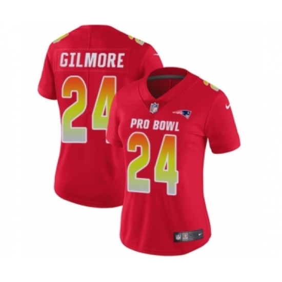 Women's Nike New England Patriots #24 Stephon Gilmore Limited Red AFC 2019 Pro Bowl NFL Jersey - Ujersey