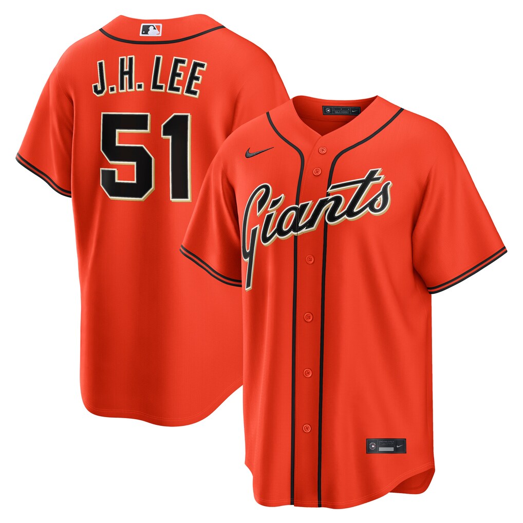 Men's San Francisco Giants Jung Hoo Lee Nike Orange Alternate Replica Jersey - ujerseystore