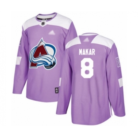 Men's Colorado Avalanche #8 Cale Makar Authentic Purple Fights Cancer Practice Hockey Jersey - Ujersey