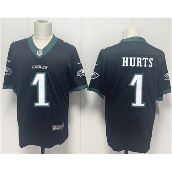 Men's Philadelphia Eagles #1 Jalen Hurts Black 2024 New Vapor Untouchable Limited Football Stitched Jersey - Ujersey