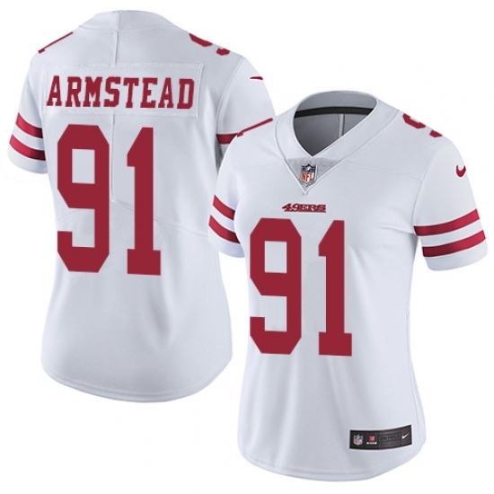Women's Nike San Francisco 49ers #91 Arik Armstead Elite White NFL Jersey - Ujersey