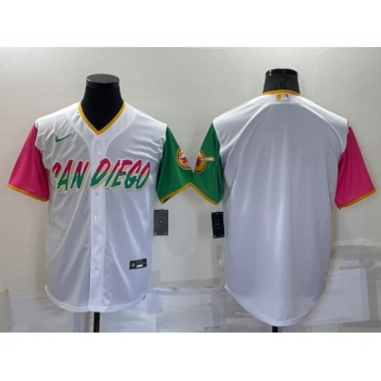 Men's San Diego Padres Blank White 2022 City Connect Cool Base Stitched Jersey - Ujersey