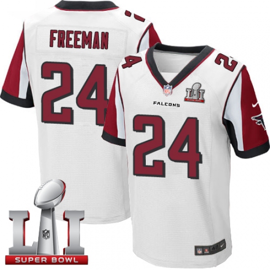 Men's Nike Atlanta Falcons #24 Devonta Freeman Elite White Super Bowl LI 51 NFL Jersey - Ujersey