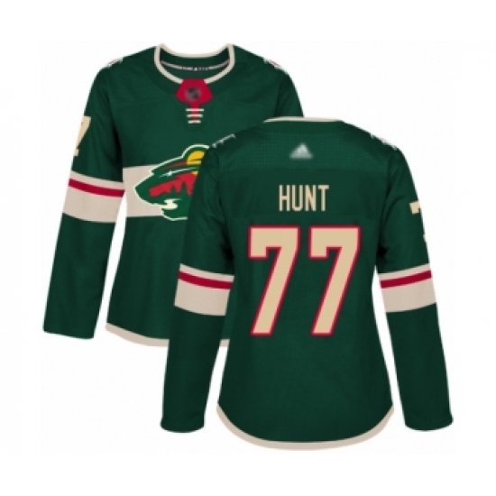 Women's Minnesota Wild #77 Brad Hunt Authentic Green Home Hockey Jersey - Ujersey