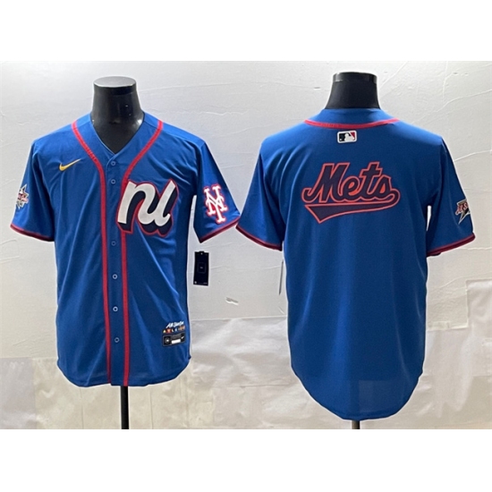 Men's National League New York Mets Team Big Logo Blue 2025 All-Star Edition Limited Stitched Baseball Jersey - Ujersey