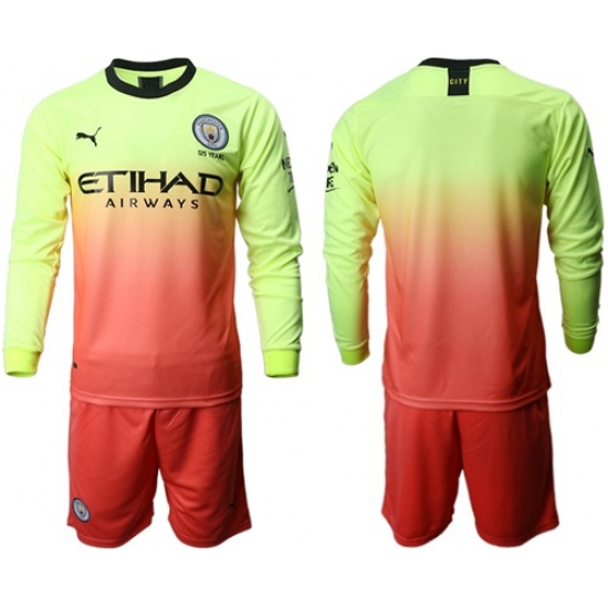Manchester City Blank Third Long Sleeves Soccer Club Jersey