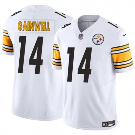 Men's Pittsburgh Steelers #14 Kenneth Gainwell White 2025 F.U.S.E. Vapor Limited Football Stitched Jersey - Ujersey